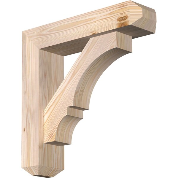 Ekena Millwork Balboa Craftsman Smooth Bracket w/ Offset Brace, Douglas Fir, 5 1/2"W x 22"D x 22"H BKT0604X22X22BOA04SDF - main
